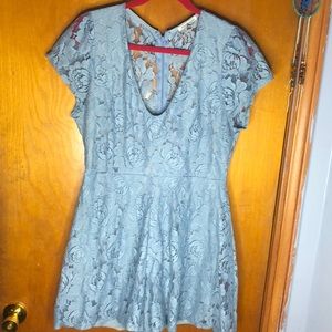 Baby blue lace romper